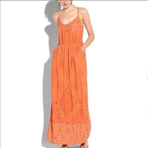 Lucky Brand IRVING & FINE Orange Boho Maxi Dress